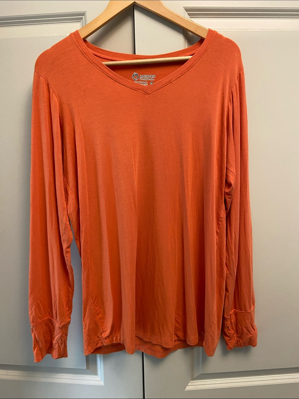 Soft V-Neck Long-Sleeve Tee in Orange by Mountain Khakis